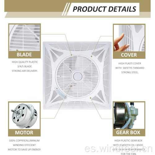 Circulador de aire de ventilador de techo falso de 14 pulgadas con luz LED de control remoto de 3 colores de luz